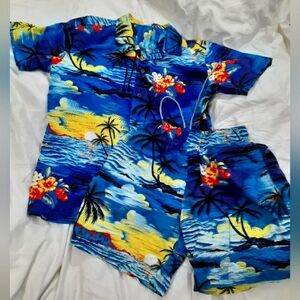 Palmwave shorts and shirt Hawaiian set Boys M